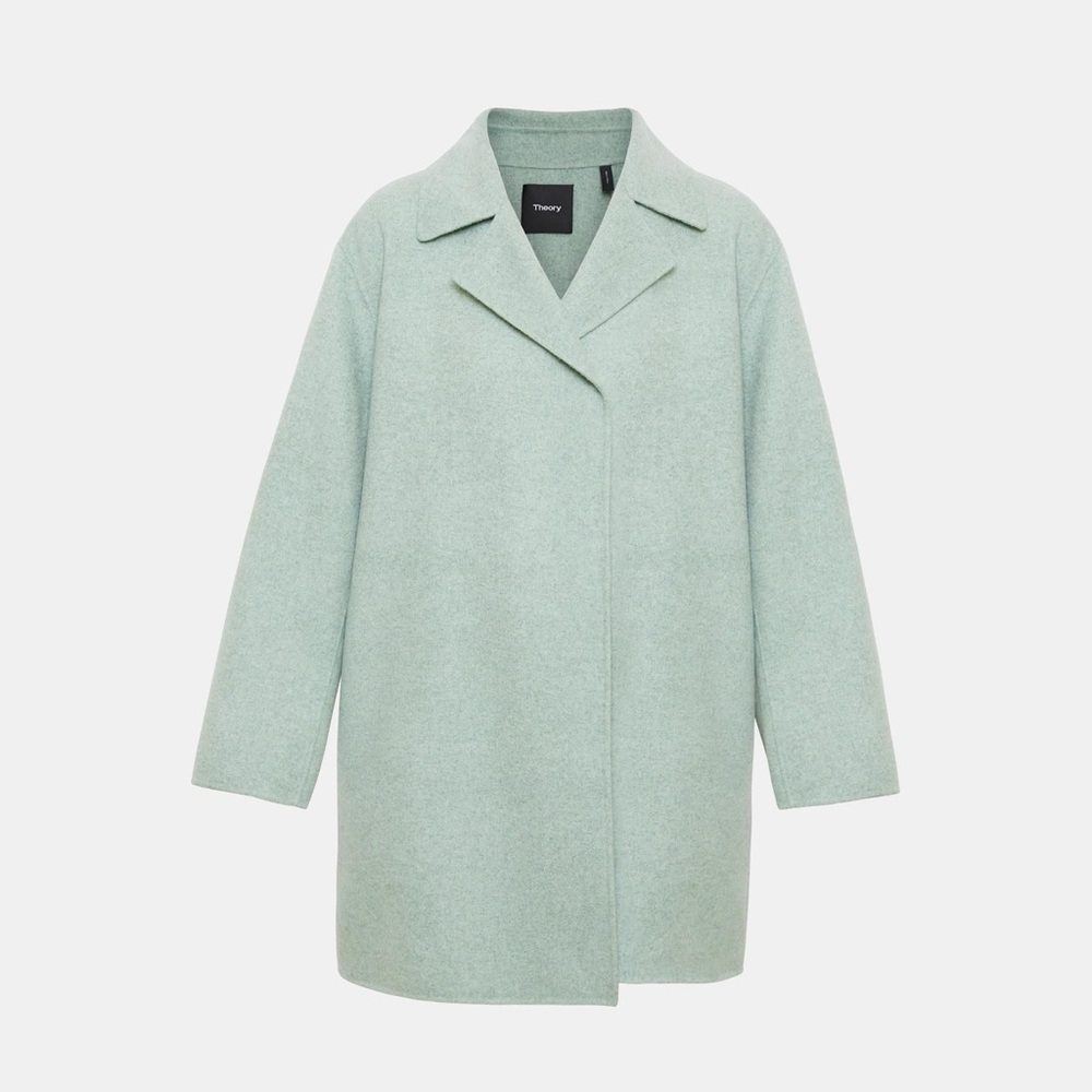 Theory Cashmere Blend Melange Overlay Coat - Picture 6 of 9